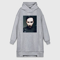 Женская толстовка-платье Marilyn Manson фотопортрет