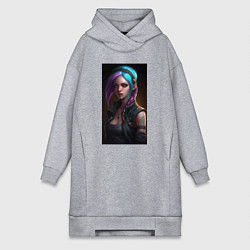 Женская толстовка-платье Jinx arcane league of legends