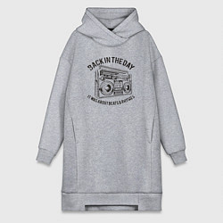 Женское худи-платье Retro hip hop music, цвет: меланж