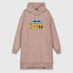 Женское худи-платье Denver Nuggets, цвет: пыльно-розовый