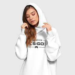 Женское худи-платье Counter Strike gaming champion: рамка с лого и джо, цвет: белый — фото 2