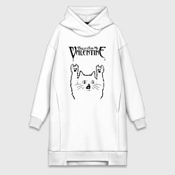 Женское худи-платье Bullet For My Valentine - rock cat, цвет: белый
