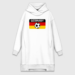 Женское худи-платье Football Germany, цвет: белый