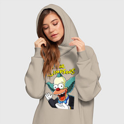 Женское худи-платье Krusty the clown, цвет: миндальный — фото 2