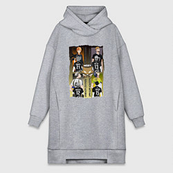 Женское худи-платье Волейбол - haikyuu, цвет: меланж