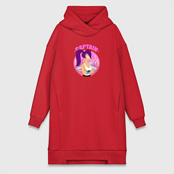 Женское худи-платье Futurama: Капитан Лила, цвет: красный