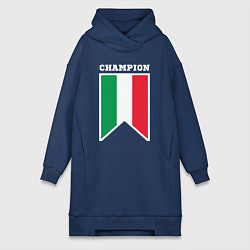 Женское худи-платье Италия чемпион, цвет: тёмно-синий