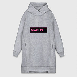 Женское худи-платье Логотип Блек Пинк, цвет: меланж