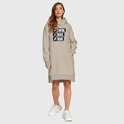 Женское худи-платье Swim bike run, цвет: миндальный — фото 2