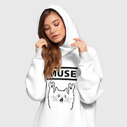 Женское худи-платье Muse - rock cat, цвет: белый — фото 2