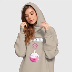 Женское худи-платье Химия любви - для нее, цвет: миндальный — фото 2