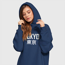 Женское худи-платье Japan - Tokyo, цвет: тёмно-синий — фото 2