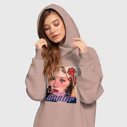 Женское худи-платье Winter арт - Aespa, цвет: пыльно-розовый — фото 2