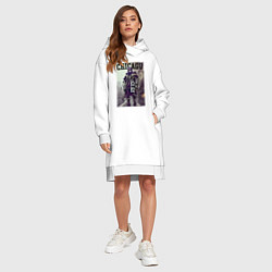 Женское худи-платье Модный чувак из Чикаго - нейросеть, цвет: белый — фото 2