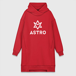 Женское худи-платье Astro logo, цвет: красный