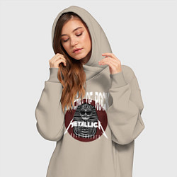 Женское худи-платье Металлика рок легенда, цвет: миндальный — фото 2