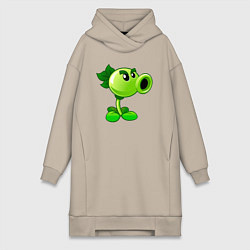 Женское худи-платье Повторитель горохострел, цвет: миндальный