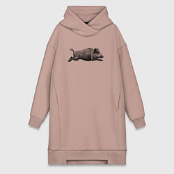 Женская толстовка-платье Кабан бежит