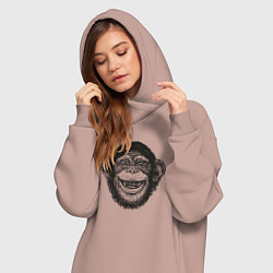 Женское худи-платье Smile monkey, цвет: пыльно-розовый — фото 2