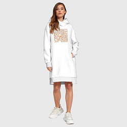 Женское худи-платье Лабиринт- головоломка цель, цвет: белый — фото 2