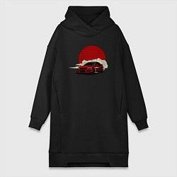 Женское худи-платье Mitsubishi Evo 8, цвет: черный