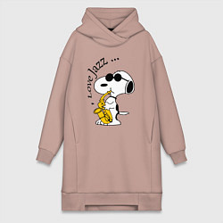 Женская толстовка-платье I love jazz