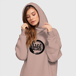 Женское худи-платье Jazz rock blues 1, цвет: пыльно-розовый — фото 2