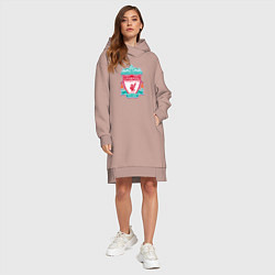 Женское худи-платье Liverpool fc sport collection, цвет: пыльно-розовый — фото 2