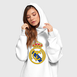 Женское худи-платье Real madrid fc sport, цвет: белый — фото 2