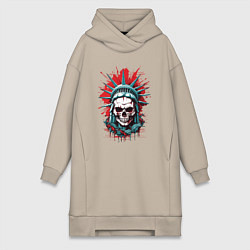 Женское худи-платье Зомби Статуя Свободы, цвет: миндальный