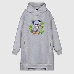 Женская толстовка-платье Коала на дереве