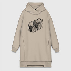 Женская толстовка-платье Панда спит на дереве