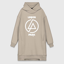 Женское худи-платье Linkin Park logo, цвет: миндальный