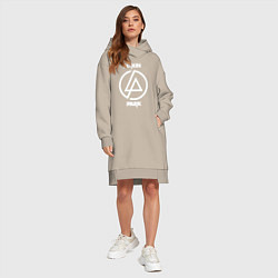 Женское худи-платье Linkin Park logo, цвет: миндальный — фото 2