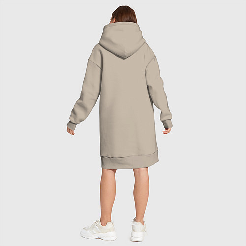 Женская толстовка-платье One life one love wite / Миндальный – фото 5