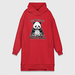 Женская толстовка-платье Panda volleyball