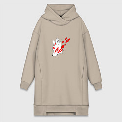 Женская толстовка-платье Маска демона Кицунэ