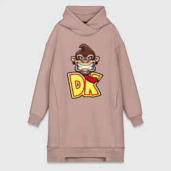 Женское худи-платье Donkey kong head, цвет: пыльно-розовый
