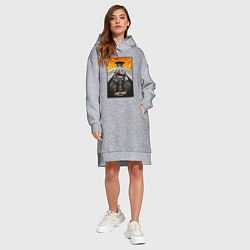 Женское худи-платье Безумный Макс - мотор, цвет: меланж — фото 2