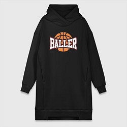 Женское худи-платье Baller style, цвет: черный