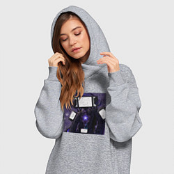 Женское худи-платье Funny Titan TV Man, цвет: меланж — фото 2