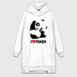 Женское худи-платье I love panda, цвет: белый