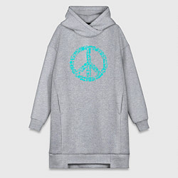 Женское худи-платье Peace life, цвет: меланж