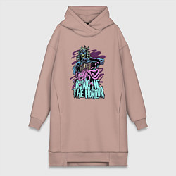 Женское худи-платье Bring Me the Horizon - Zombie, цвет: пыльно-розовый