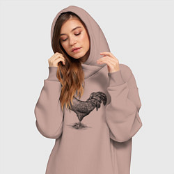 Женское худи-платье Петух, цвет: пыльно-розовый — фото 2
