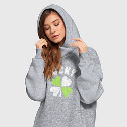 Женское худи-платье Lucky day, цвет: меланж — фото 2