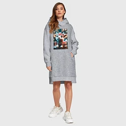 Женское худи-платье Оленёнок в свитере, цвет: меланж — фото 2