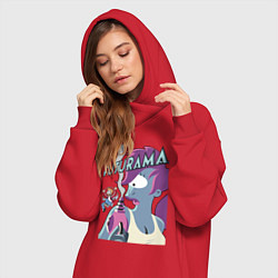 Женское худи-платье Лила и Фрай, цвет: красный — фото 2