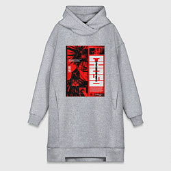 Женское худи-платье Взгляд Чосо - Магическая битва, цвет: меланж