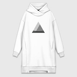 Женское худи-платье Минималистичные треугольники, цвет: белый